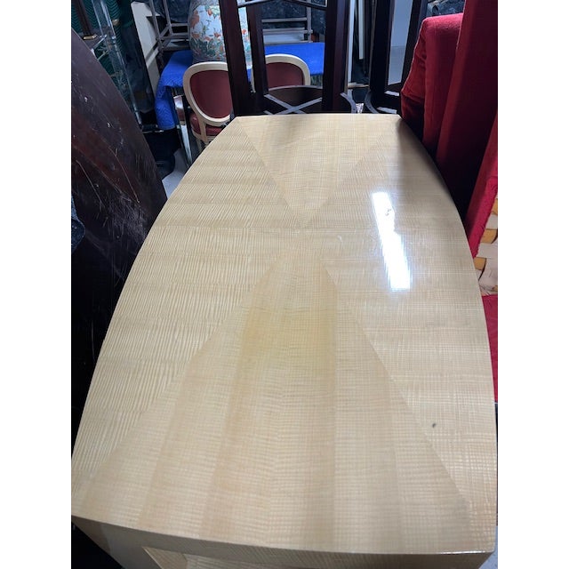 Late 20th Century Lacquered Sycamore Two Tiered Oblong Coffee Table For Sale - Image 5 of 7