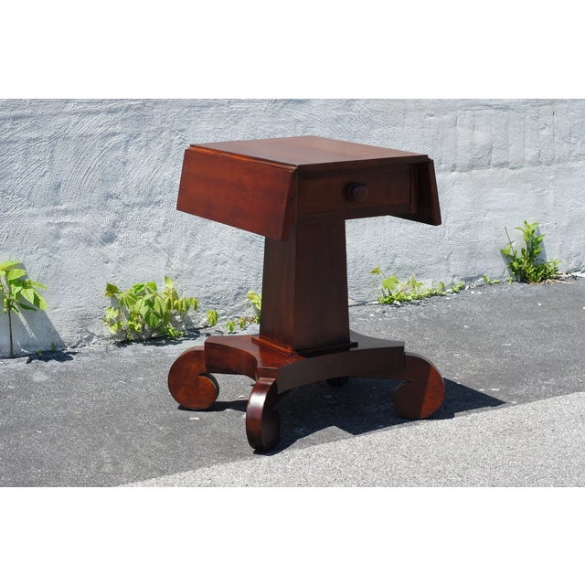 Traditional Cherry Wood Empire Dropleaf Table For Sale - Image 3 of 12