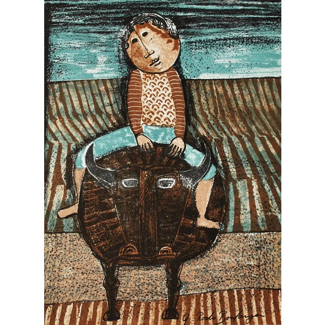 Abstract 1973 Graciela Boulanger Original Lithograph Untitled 7 For Sale - Image 3 of 3