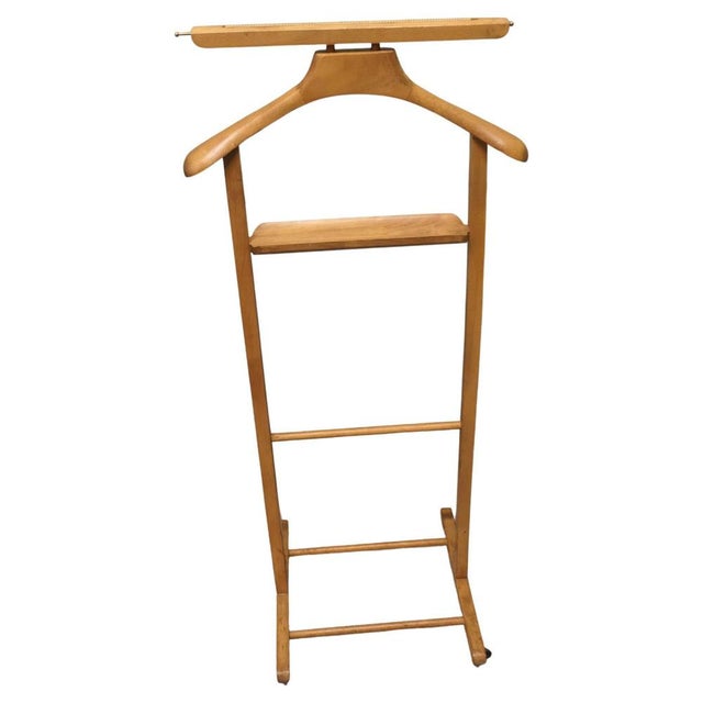 Wood Art Deco Gentlemans Standing Valet, 1960s For Sale - Image 7 of 7