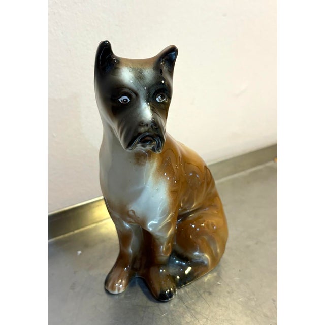 1960s-70s Ceramic Boxer Dog Figurine For Sale - Image 4 of 5