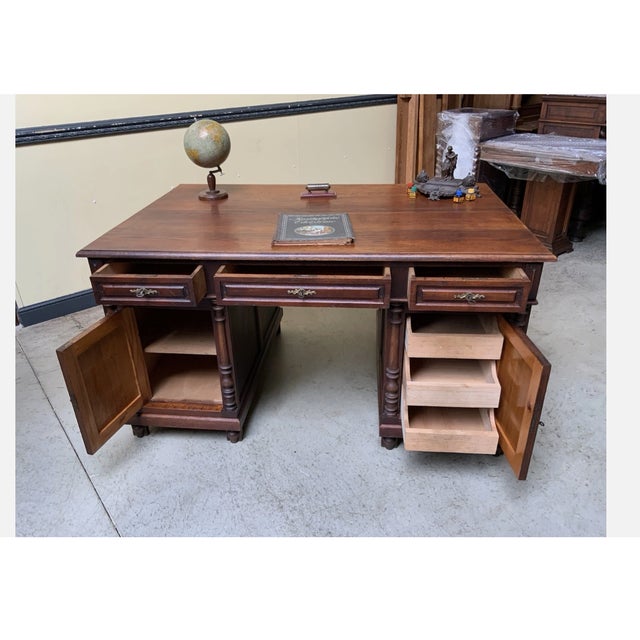Antique Art Nouveau Double-Sided Desk, 1890s For Sale - Image 5 of 10