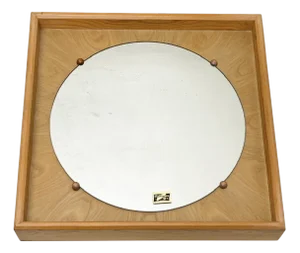 Square Pine Wood Wall Mirror, Belgium, 1970s