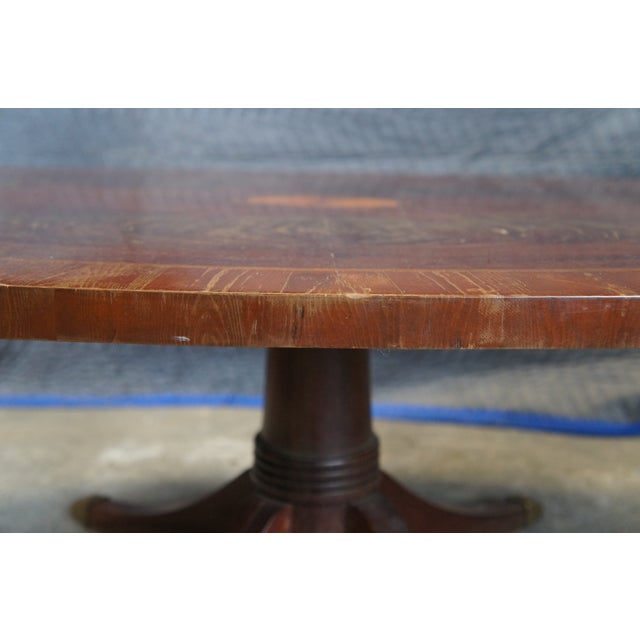 Vintage Hekman Georgian Style Crotch Mahogany Oval Coffee Cocktail Table 52" For Sale - Image 9 of 11