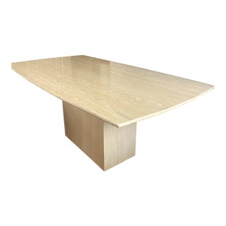 1970s Vintage Italian Travertine Dining Table For Sale