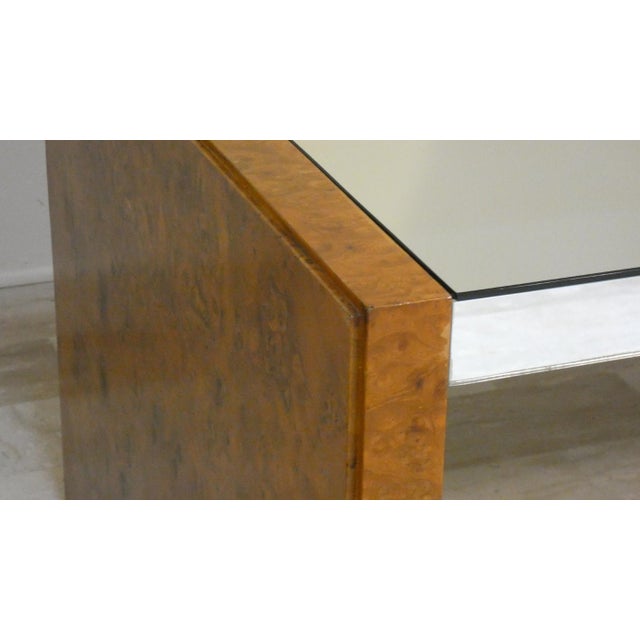 1970s Italian Briar Wood and Mirror Coffee Table, 1970s For Sale - Image 5 of 10