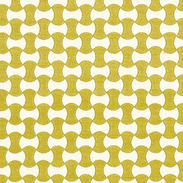 Sample - Schumacher Nolita Embroidery Fabric in Citron For Sale