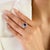 1.33Ct Vivid Blue Sapphire & Diamond Halo Vintage Cluster Ring in 14k Gold Size 6.5 For Sale - Image 4 of 14