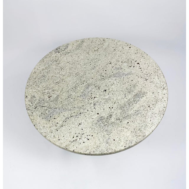 1970s Vintage Round White Granite Coffee Table, 1970s For Sale - Image 5 of 8