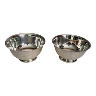 Vintage Silver Plate Bowls by Oneida Silversmiths and WeberWilcox IS - Pair For Sale