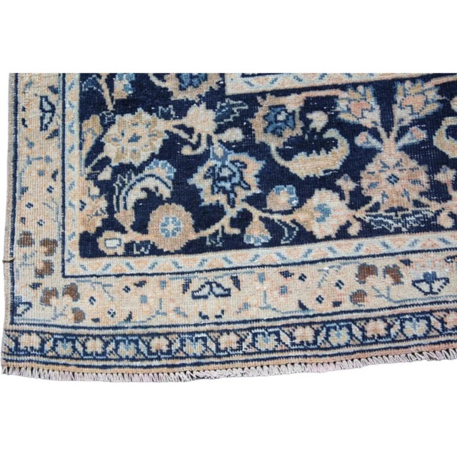 1960s 1960s Navy Blue & Orange Design Vintage Anatolian Oversize Rug For Sale - Image 5 of 10