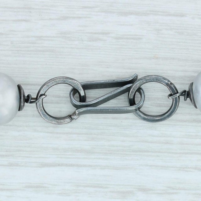 Gray Cultured Pearl Diamond Statement Necklace Bead Strand 26” Layer Nordstrom For Sale - Image 4 of 5