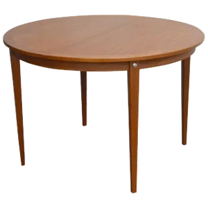 Mid-Century Modern Round Swedish Teak Dining Table