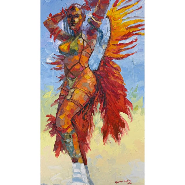 Godfrey Afebuame, Samba of the Sun, 2024 Oil on canvas 24 × 48 × 1 in | 61 × 121.9 × 2.5 cm Unique work Includes a...