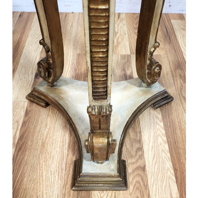Vintage Italian 20th C Carved & Gilt Venetian Pedestal Table Fern Stand For Sale - Image 10 of 11