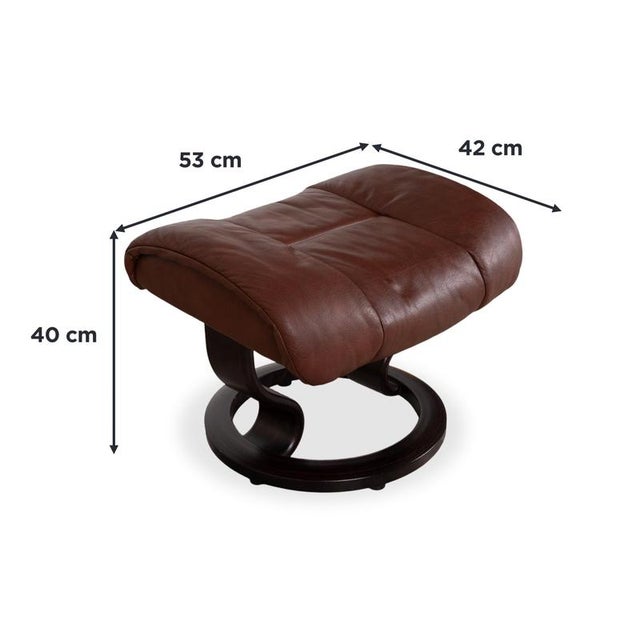 Modern Set of Leather Reno Recliner and Ottoman with Manual Function from Stressless For Sale - Image 3 of 18