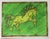 Expressionist horse a la Matisse, over a wash of textured shades of green. Abstract landscape in muted colors of olive...