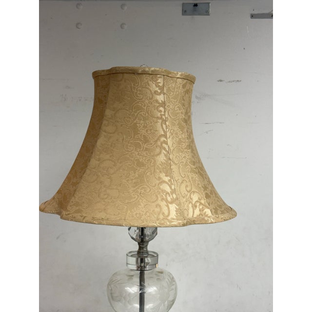 Vintage Cut Glass Table Lamp For Sale - Image 9 of 12