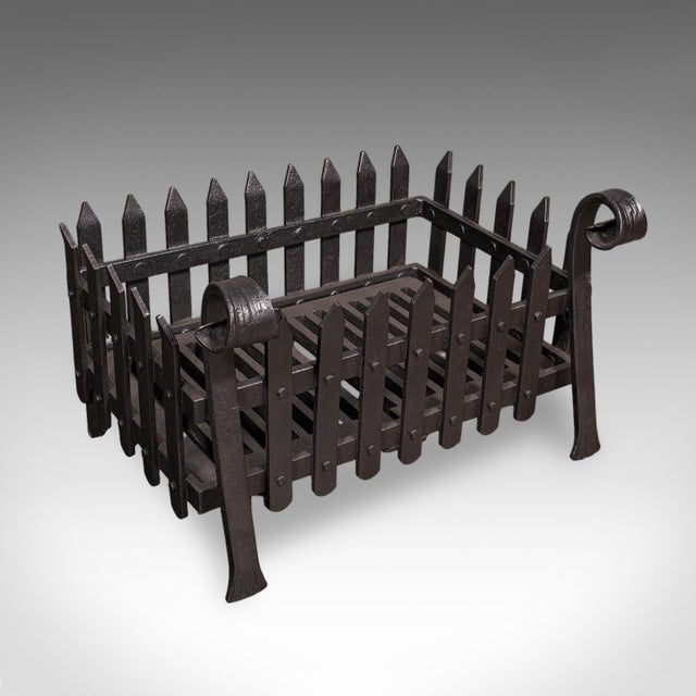 Antique Fireplace Hearth Set, English, Cast Iron, Fire Back, Grate, Victorian For Sale - Image 9 of 12