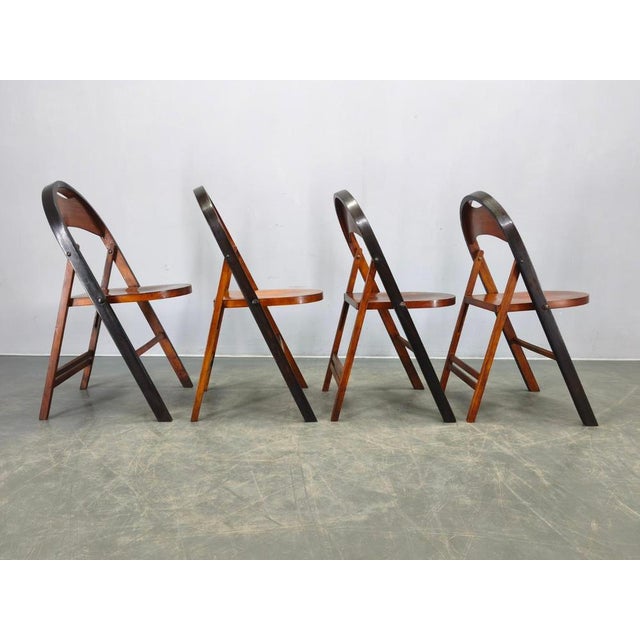 Bauhaus B751 Folding Chairs from Ligna, Czechoslovakia, 1930s, Set of 4 For Sale - Image 11 of 14