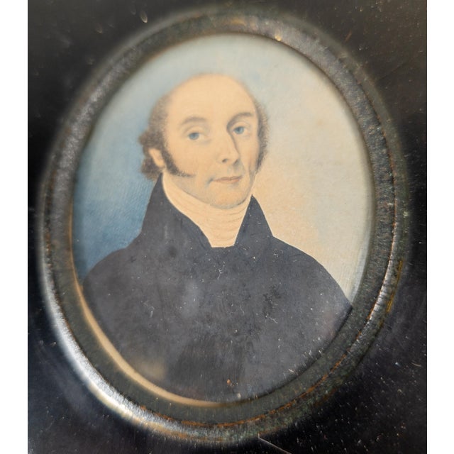 Early 19th Century Early 19th Century English Miniature Watercolor Portrait of an Esteemed Gentleman For Sale - Image 5 of 10