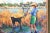 This is an original oil painting landscape marsh seascape of a boy and his dog in the marsh. Impressionistic style...