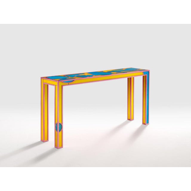 Pop Story Console Table by Vetralia Designed by Leo De Carlo Dimensions: W 180 x D 42 x H 90 cm Materials: Engraved...
