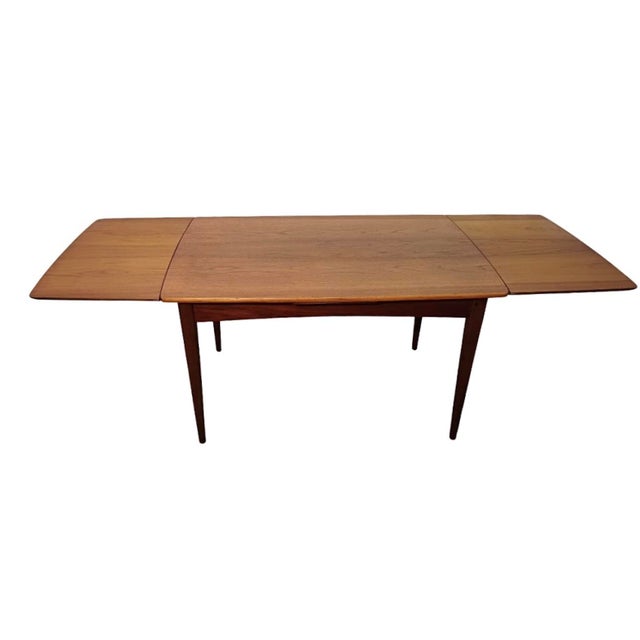 Brown Mid-Century Modern Danish Teak Dining Table with Curved Top, 1960s For Sale - Image 8 of 8
