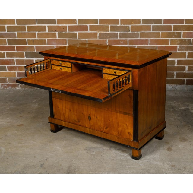 Biedermeier Period 19th Century Walnut Butler's Chest with Drop Front Desk For Sale - Image 9 of 11