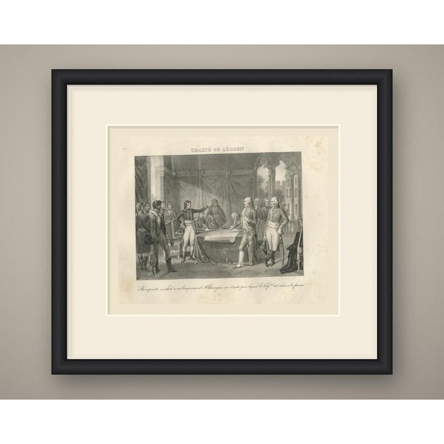 An original antique lithograph from jean-baptiste madou's vie de napoléon, published at brussels in 1827, lettered "traité...