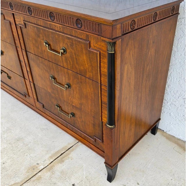 Vintage Baker French Empire Directoire Walnut Lowboy Dresser 1960s For Sale - Image 13 of 18