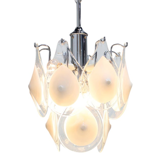 1960s Art Glass Chandelier Gino Vistosi for Venini For Sale