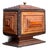 Vintage Tramp Art Wood Box on Pedestal For Sale