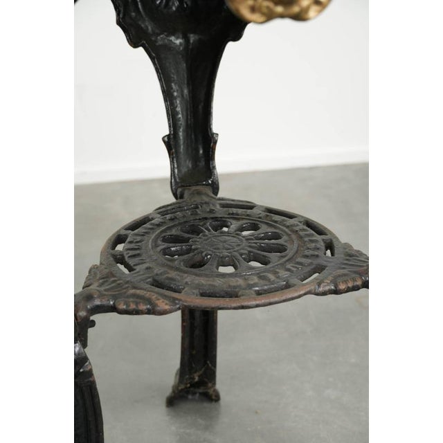 Copper Antique English Bistro Side Table with a Cast Iron Base & Solid Wood Tabletop, Early 20th Century For Sale - Image 8 of 11