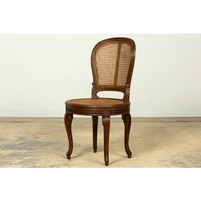 Set of Six Mid-19th Century French Napoleon III Carved Oak and Cane Dining Chairs For Sale - Image 17 of 18