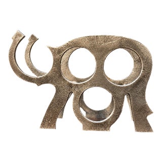 Vintage Elephant Wine Bottle Holder – Sculptural Barware For Sale