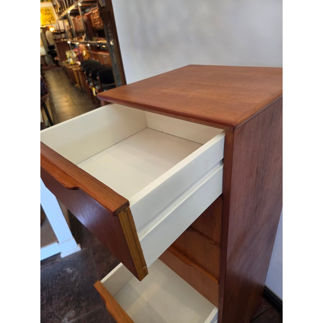 Wood Mid - Century Danish Modern Tall 7 Drawer Loungerie Dresser Teak For Sale - Image 7 of 7
