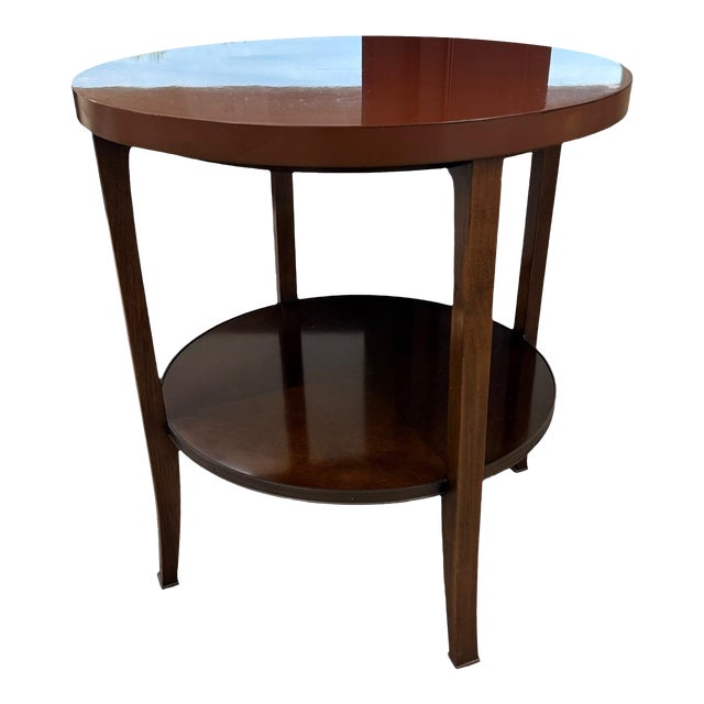 Bill Sofield for Baker Round Lacquered Side Table With Lower Shelf For Sale