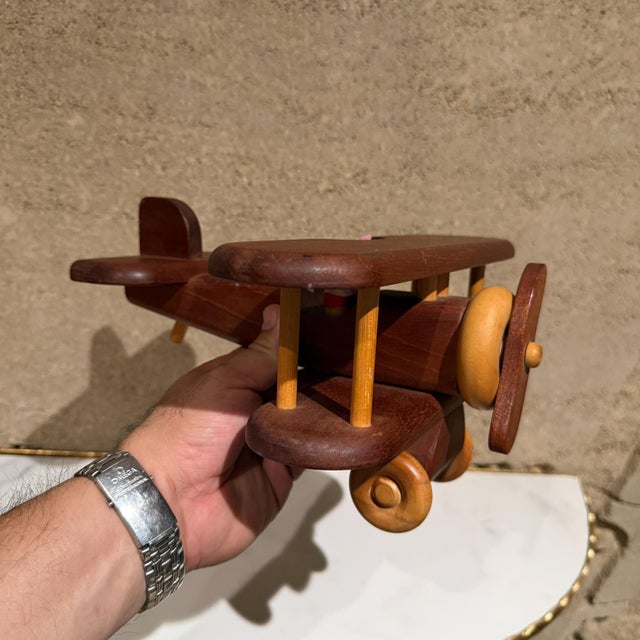 Vintage Modern Custom Made Wood Propeller Plane the Toy Maker For Sale - Image 10 of 13