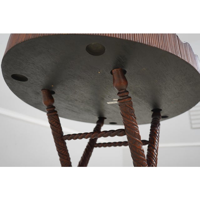 Caribbean Style Carved Mahogany Tray Top Serving Table For Sale - Image 12 of 12