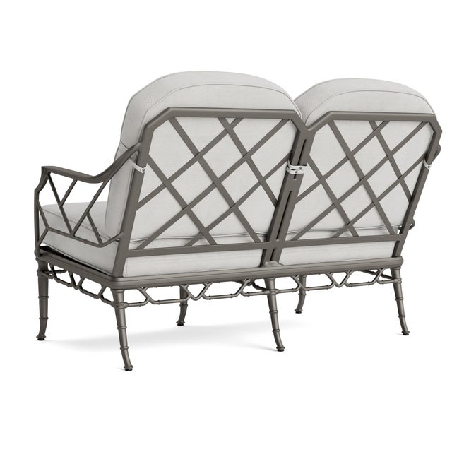 Not Yet Made - Made To Order Brown Jordan Calcutta Loveseat, Mica frame with Fusion Dove fabric For Sale - Image 5 of 11