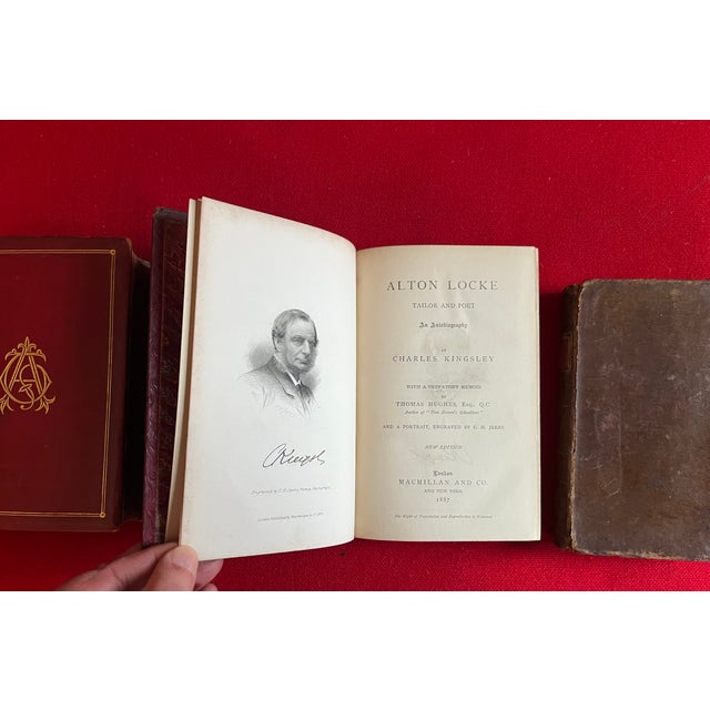 Fine Leather Bindings - Antique Books - 4 Volumes For Sale - Image 11 of 13