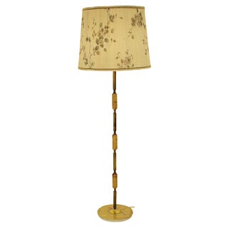 Mid-Century Alabaster and Brass Floor Lamp, Czechoslovakia, 1950s For Sale