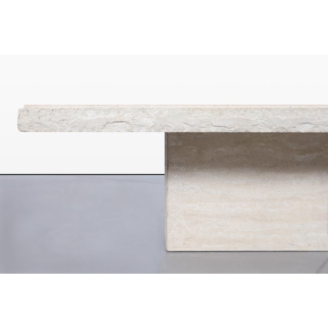 Stone International Italian Modern Live-Edge Travertine Coffee Table by Stone International For Sale - Image 4 of 13