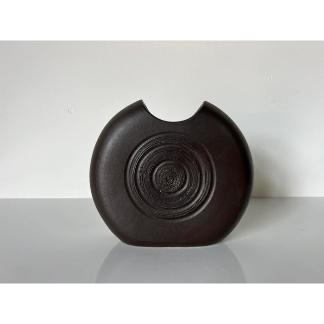 Available for sale this fantastic Vintage Italian brown cholate color decorative ceramic vase in a matte glaze finish....