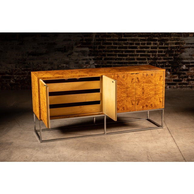 Mid-Century Modern Mid Century Modern "Flair" Burl Credenza by Bernhardt For Sale - Image 3 of 9