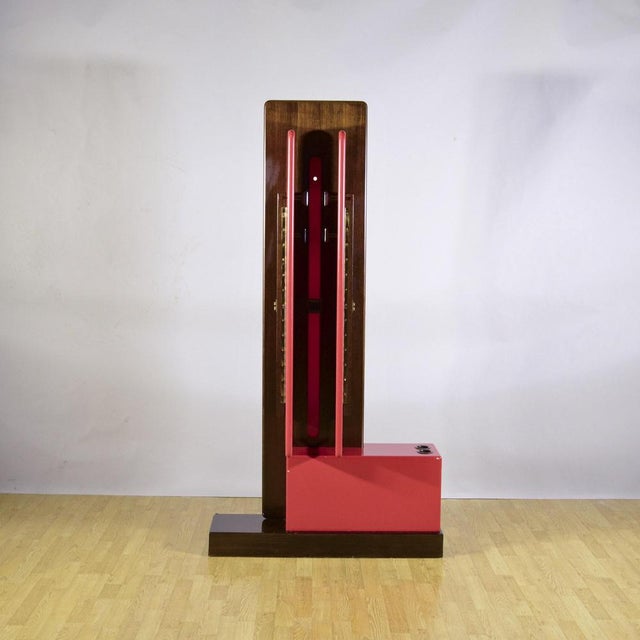 Wood Space Age Red Coat Rack from Luigi Sormani, 1970s For Sale - Image 7 of 9