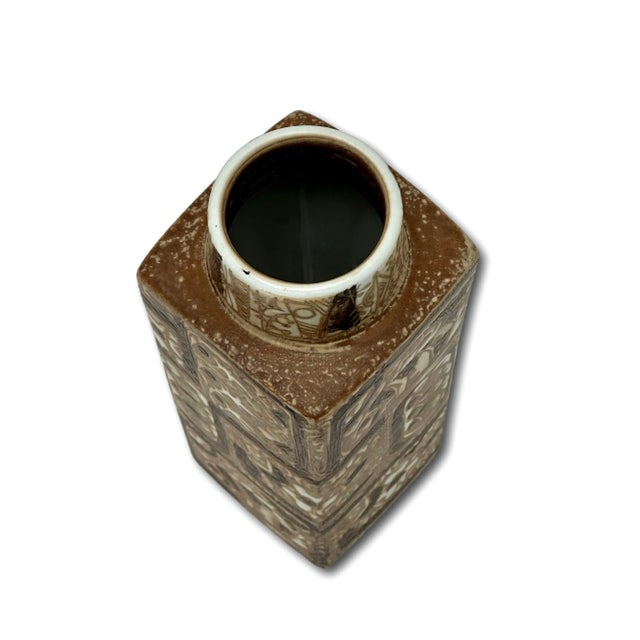 Vintage Mid Century Royal Copenhagen Denmark Nils Thorsson Baca Design Ceramic Vase - 11 Inches Tall For Sale - Image 11 of 12
