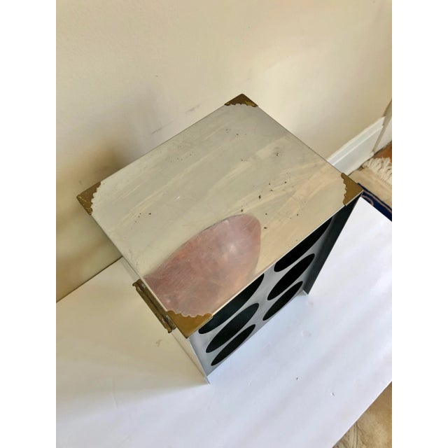 Mid-Century Modern Vintage Chrome Brass Campaign Wine Rack For Sale - Image 3 of 6