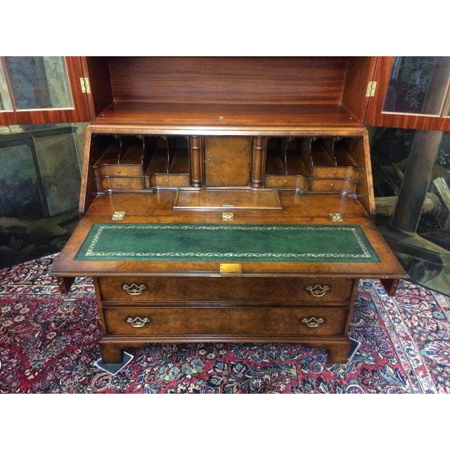 Wood Vintage Secretary Desk, Double Bonnet Secretary Desk For Sale - Image 7 of 17